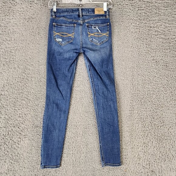 Abercrombie & Fitch Jeans Womens 24 Medium Wash Stretch Low Rise Skinny - Picture 9 of 12